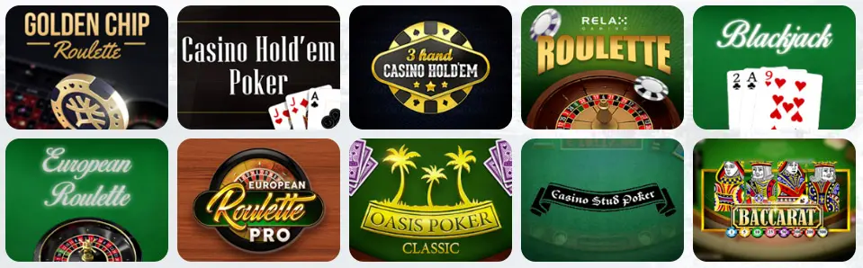 Jogos de mesa no HANZBET CASINO